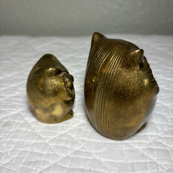 Vintage MCM Brass Owls Figures - Picture 6 of 12